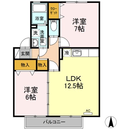 リビングタウン高岡Ⅱの物件間取画像